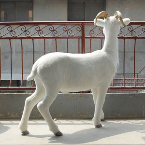 Decoración de Centro Comercial de Supermercado, <span class=keywords><strong>Cabra</strong></span> de Cuerno Largo de Piel Artificial de Tamaño Real con Precio de Fábrica - Product Image 4