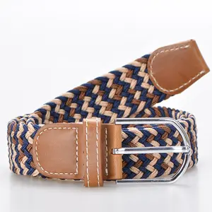 Fashion Men Woman Braided Rope Belt Stretchable Fabric Women Knitted Belt Elastic Buckle Leather Waistband Belts Femme