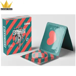 Custom maken mooie condoom retail product verpakking en ontwerp papier doos