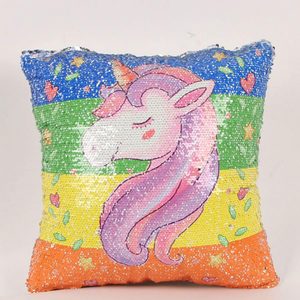 LK bambini personalizzati adoravano graziosa fodera per cuscino <span class=keywords><strong>unicorno</strong></span> con paillettes - Product Image 4