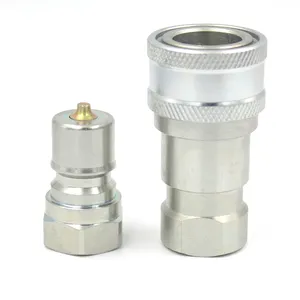 ISO 7241-B carbon steel poppet valve in socket and plug hydraulic quick disconnect coupler