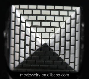 Bague en acier inoxydable pour hommes, personnalisée, avec marquage de la franc-maçonnerie, <span class=keywords><strong>Illuminati</strong></span> - Product Image 2