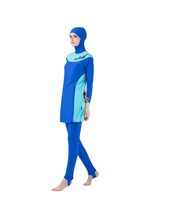 ครอบคลุมเต็มรูปแบบเจียมเนื้อเจียมตัวมุสลิมชุดว่ายน้ำเสื้อผ้าอิสลามสำหรับผู้หญิง