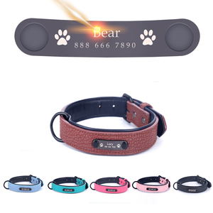Wholesale Adjustable PU <span class=keywords><strong>Dog</strong></span> <span class=keywords><strong>Collar</strong></span> Custom Logo und ID Pet <span class=keywords><strong>Collar</strong></span> - Product Image 5