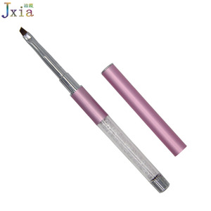 Cepillo de abanico de uñas de pintura de Gel UV de diseño de cristal con mango de Metal rosa de alta calidad <span class=keywords><strong>para</strong></span> <span class=keywords><strong>aplicar</strong></span> brillos - Product Image 6