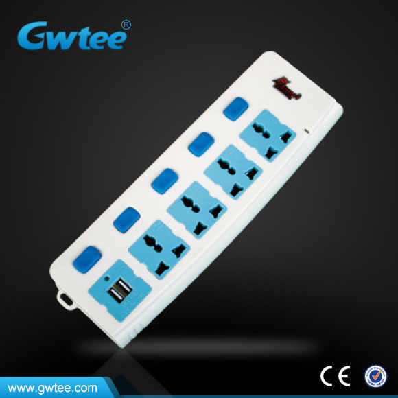 Multi-use industrial MOV power extension switch socket