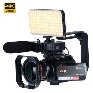Cámara de vídeo <span class=keywords><strong>Digital</strong></span> profesional Vlog 4K 12X <span class=keywords><strong>Zoom</strong></span> óptico AC5, micrófono y lente - Product Image 1
