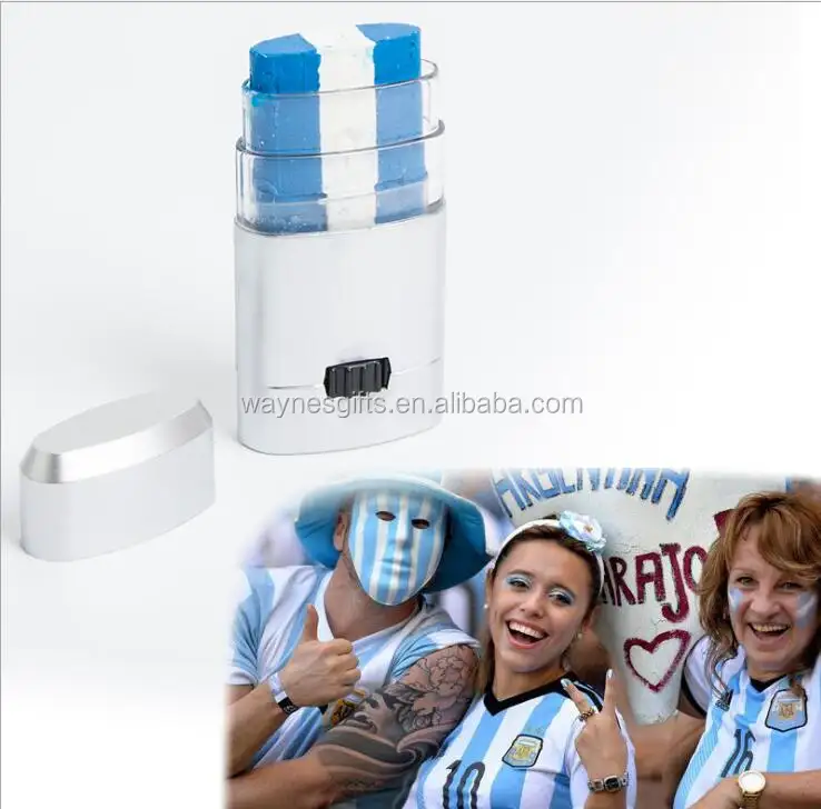 サッカーファンアルゼンチン旗顔絵