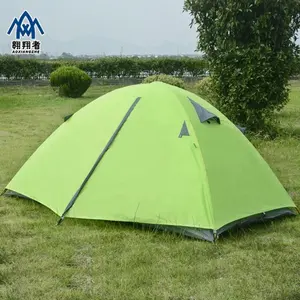Tente 2 personnes de couleur verte, ultralégère, pôle en aluminium, résistantes aux intempéries, équipement de camping