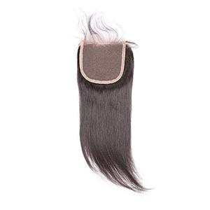 Cina Brasiliano Dei Capelli Di Seta Dritto 4*4 Chiusura Del Merletto Con I Capelli Del Bambino Nodi Candeggiati - Product Image 5