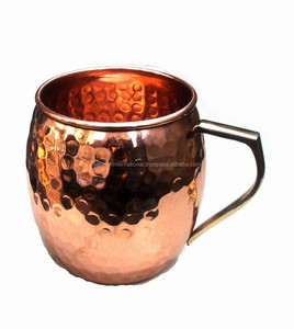 Tasse à baril en cuivre Moscow Mule sans BPA de qualité supérieure en métal martelé écologique pour verres à vodka - Product Image 1