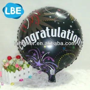 18 inch foil hitam selamat balon