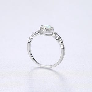 CZCITY <strong>Opal</strong> Engagement Wedding <strong>Ring</strong> 925 Silver Tiny CZ Around Round Rhodium Real <strong>Gold</strong> Plate Women <strong>Rings</strong> - Product Image 6