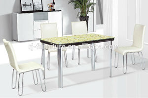 Cromo- plateado <span class=keywords><strong>de</strong></span> acero muebles/<span class=keywords><strong>comedor</strong></span> conjunto/cubierta <span class=keywords><strong>de</strong></span> <span class=keywords><strong>mesa</strong></span> <span class=keywords><strong>y</strong></span> una silla - Product Image 1