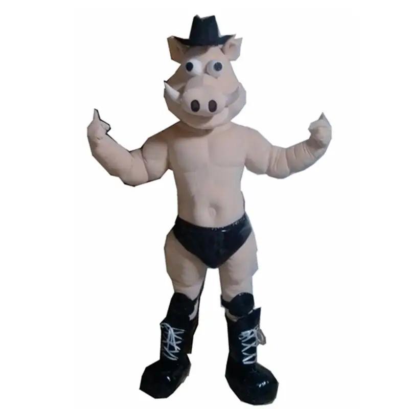 Tier anzüge erwachsene pig maskottchen kostüm starke muskel schwein kostüm für erwachsene