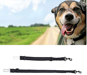 Sabuk Pengaman Mobil Anjing Universal Mewah dengan Tali Pola Solid Ramah Lingkungan Bahan Nylon Bungee Buffer - Product Image 2