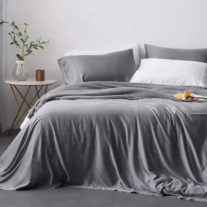 Lençol de cama de luxo 100% bambu orgânico, conjunto de cama