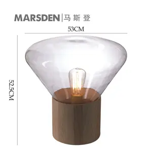 MARSDEN E27 LED cam ahşap Modern yemek otel restoran lambaları masa lambaları şeffaf çin aydınlatma ve devre tasarımı