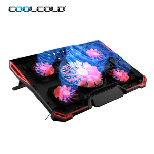 Conception de brevet de jeu Coolcold support réglable pour ordinateur portable ordinateur pc pad refroidisseur d'ordinateur portable best-seller 5 led ventilateur pad de refroidissement pour ordinateur portable