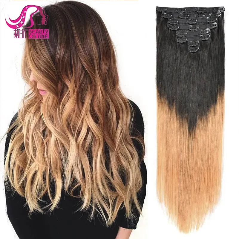Customized Thick 140g Clip In Hair Extension Double Drawn Full Head 100% Brazilian Virgin Remy Human Hair extension