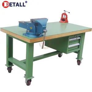 industrial woodworking wood worktop workbench too cabinet work bench for workshop with bench vice