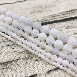 Tự Nhiên Mờ Mờ Trắng Lửa Mã Não Hạt Mã Não Cũ Để Làm Trang Sức Vòng Tay (AB1609) - Product Image 5