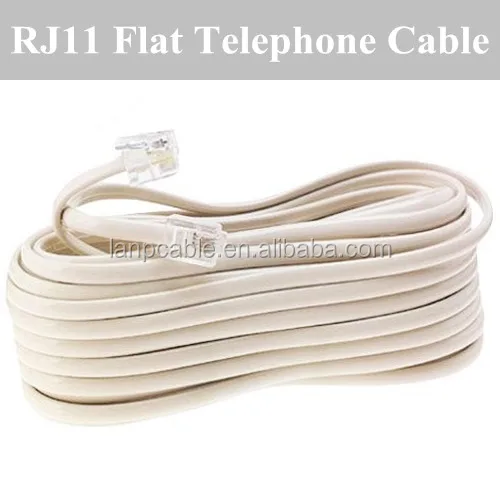 10เมตร30ft RJ116P4Cเคเบิ้ลใหม่โทรศัพท์โทรศัพท์ADSL Modemโทรสารสายสาย4ขาโทร