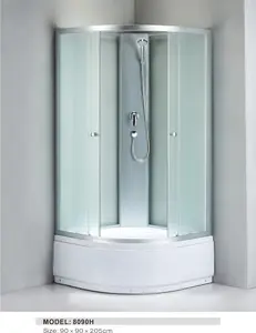 Boîtier de douche à plateau haut de gamme, pièce de douche avec porte coulissante, bon marché