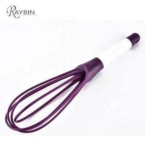 Raybin Máy Đánh Trứng Nhà Bếp Bằng Silicon Không Chứa BPA 4 Dây Phẳng Thiết Kế Mới - Product Image 4