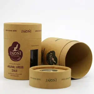 custom design paper cardboard round tea kraft packaging box