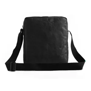 New arrival black best seller women trendy popular cool washable kraft paper crossbody side bags for boys