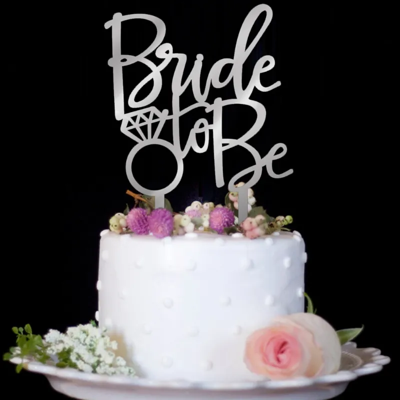 Speciale Exquise Grappige Bruiloft Insert Toppers Witte Bruids Letter Vorm Verticale Cake Topper