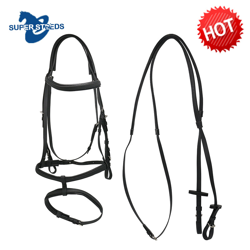 Flexible Fantaisie PVC Et TPU Racing Bride De Cheval Avec Muserolle Double Ensemble
