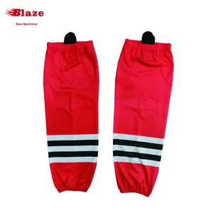Venta al por mayor de tela de malla personalizada sublimada calcetines de entrenamiento de hockey para hombre