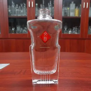 Chinese vierkante alcohol vodka 10cl 100 ml flessen glas lege