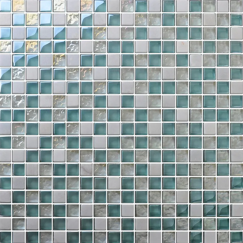 Круглая синяя стеклянная мозаичная плитка для бассейна