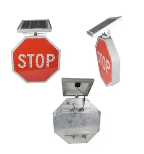 8 각형 태양 led 교통 표지판 태양 경고 정지 기호