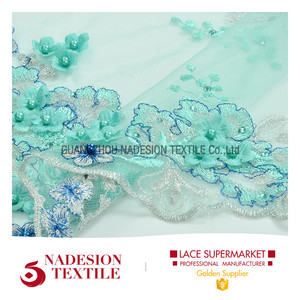 Productos más vendidos bordado verde menta tulle tela por el patio <span class=keywords><strong>online</strong></span> India - Product Image 2