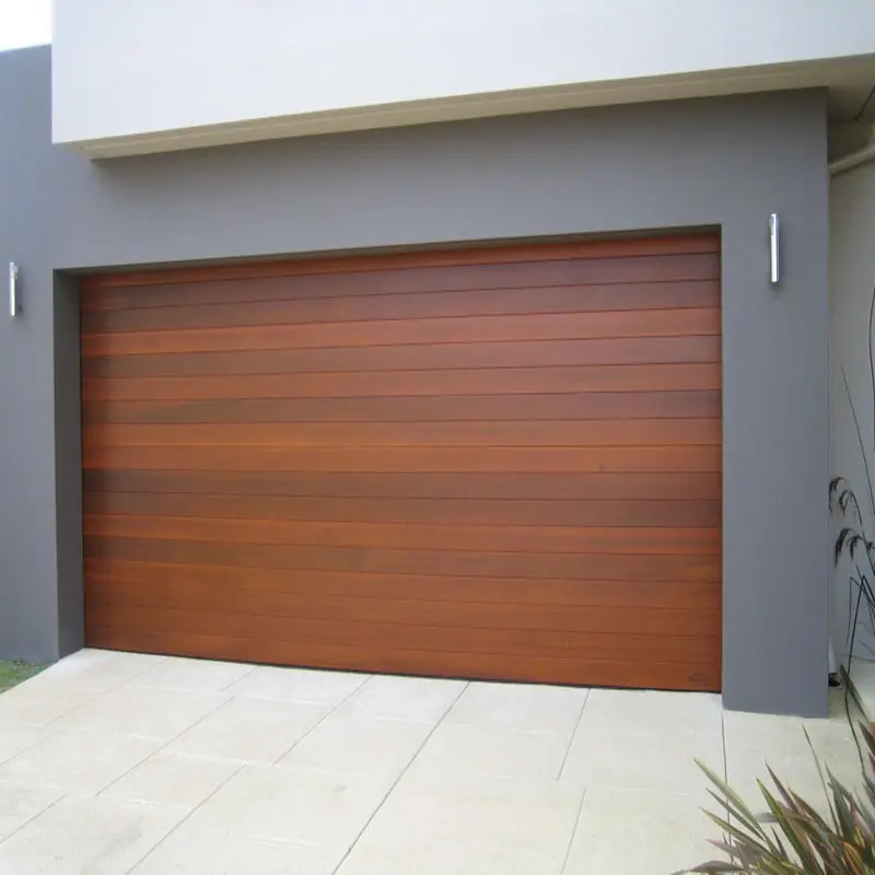 Wood Grain Color Overhead Door Beautiful Appearance Aluminum Sectional Garage Door