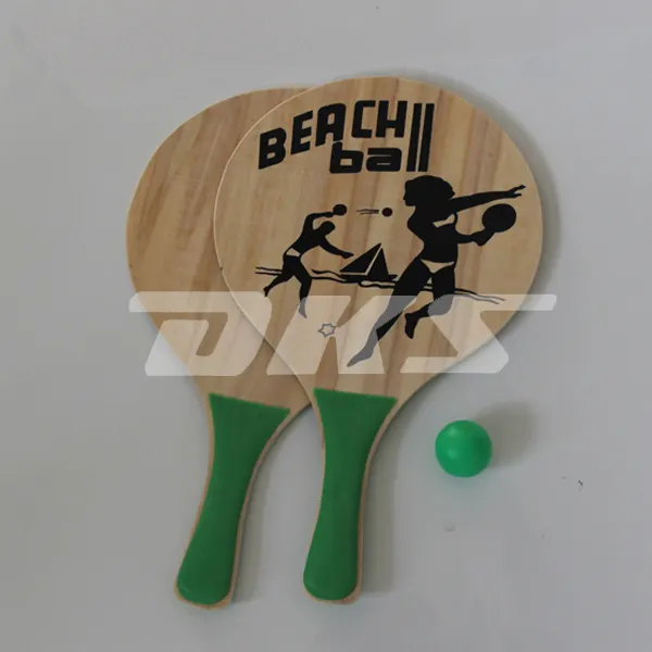 Bộ Vợt Tennis Bãi Biển Bằng Gỗ Chất Lượng Cao Bên Ngoài Bằng Nhựa Tùy Chỉnh Vợt Tennis Bãi Biển Bằng Gỗ