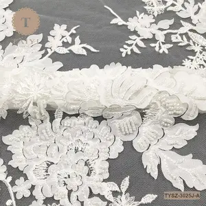 China Best Selling Wedding Lace Fabric Embroidery