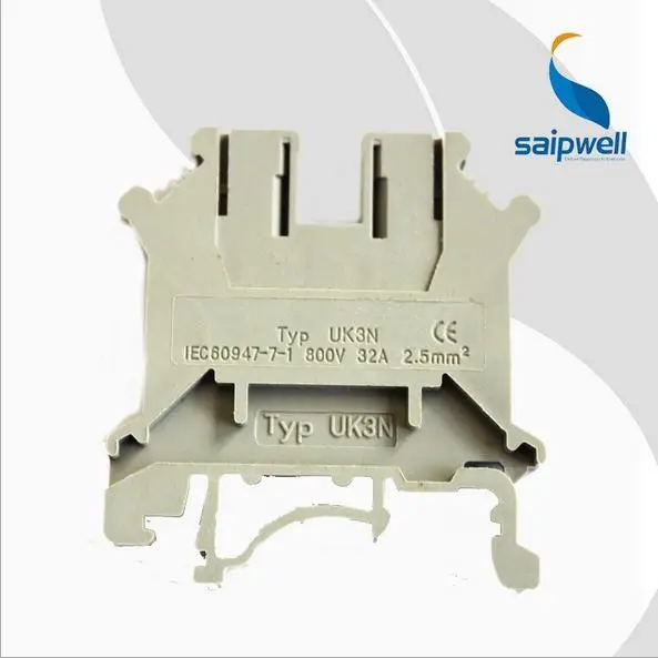 Saipwell 2.5มิลลิเมตรลวดใช้รางDINขั้วUK-3N