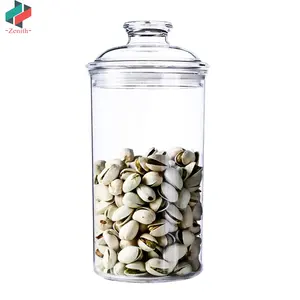 Znk00089 jarra de armazenamento de alimentos, grande qualidade, inquebrável, limpador acrílico transparente, tampas herméticas