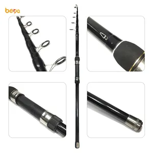 Black Carbon 1.8m 2.1m 2.4m 2.7m Telescopic Power Spinning Sea bass Rod Long Casting Rod for land and sea fishing rod