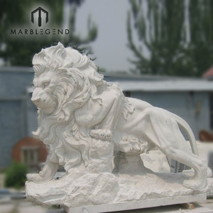 Venta caliente decoración de jardín mármol <span class=keywords><strong>italiano</strong></span> de animales león de piedra escultura estatua - Product Image 2