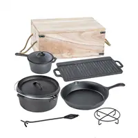 Camp Outdoor Cast Iron Cookware Set, 7 Piece