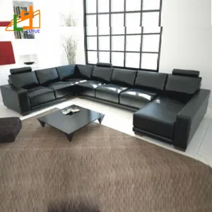 European u shape genuine leather corner exotic modular living room sofas