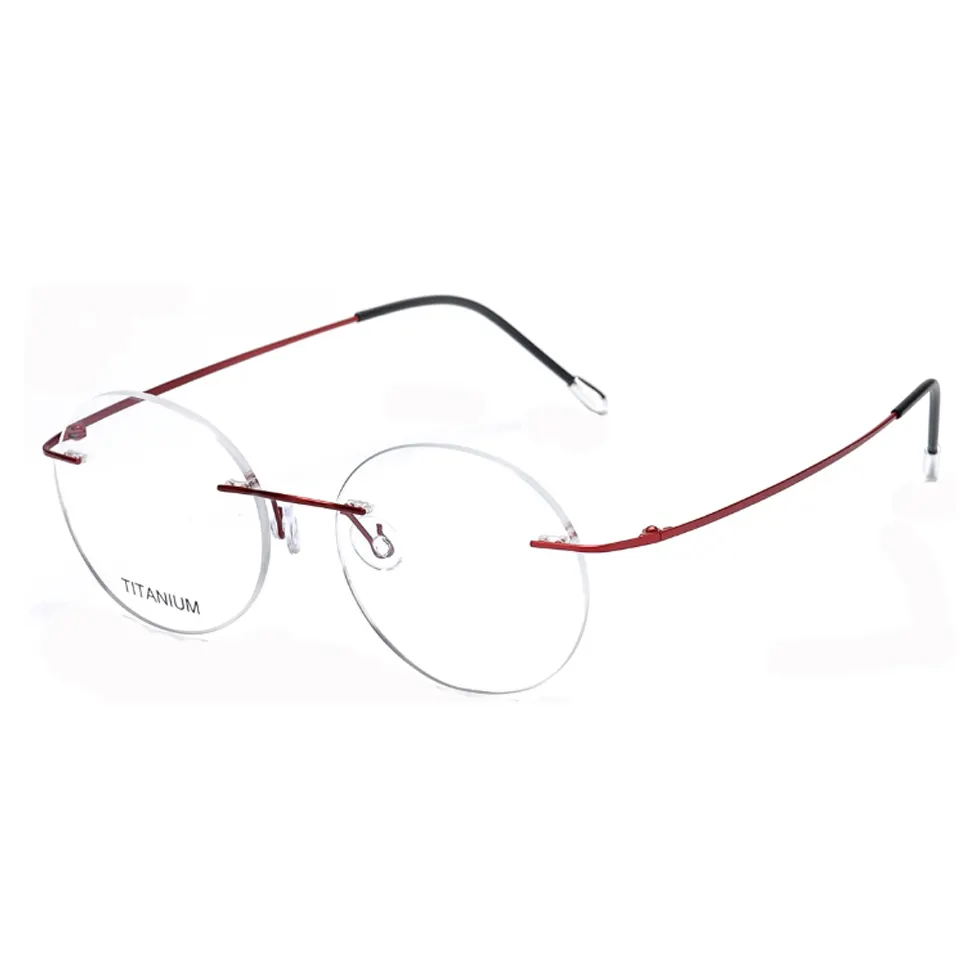 Rimless Japanese brands round beta titanium eyewear frame glasses  high end pure frameless shenzhen optical eyeglasses for men New Style