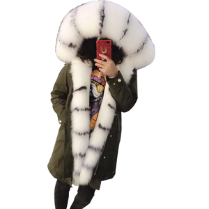 Nuovissimo Cappotto Invernale alla Moda 2018 con Fodera in Vera Pelliccia di Coniglio Rex per Ragazze - Product Image 3