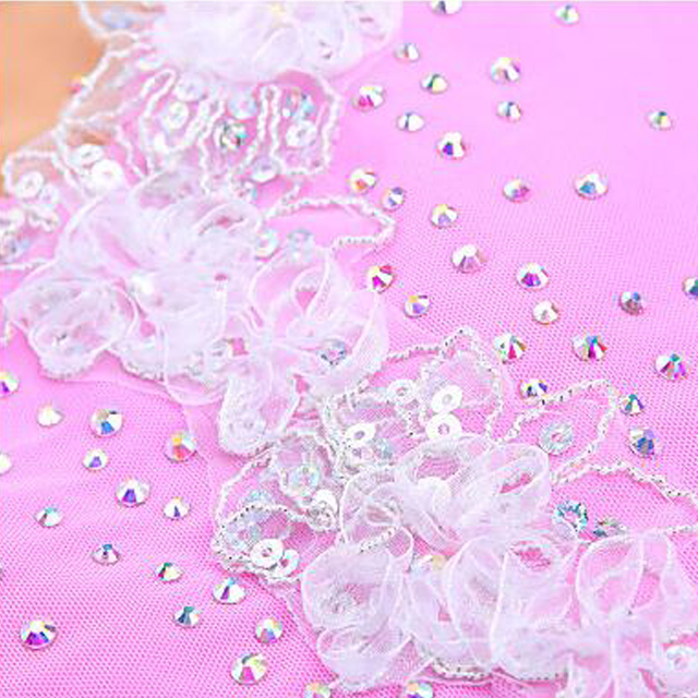 Pink Rhinestone Figure Skating Dress for Girls - Stretchy Ice Skating  Apparel and Performance Wear